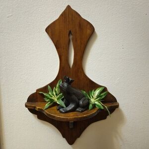 Vintage Scrolled Wood Wall Shelf